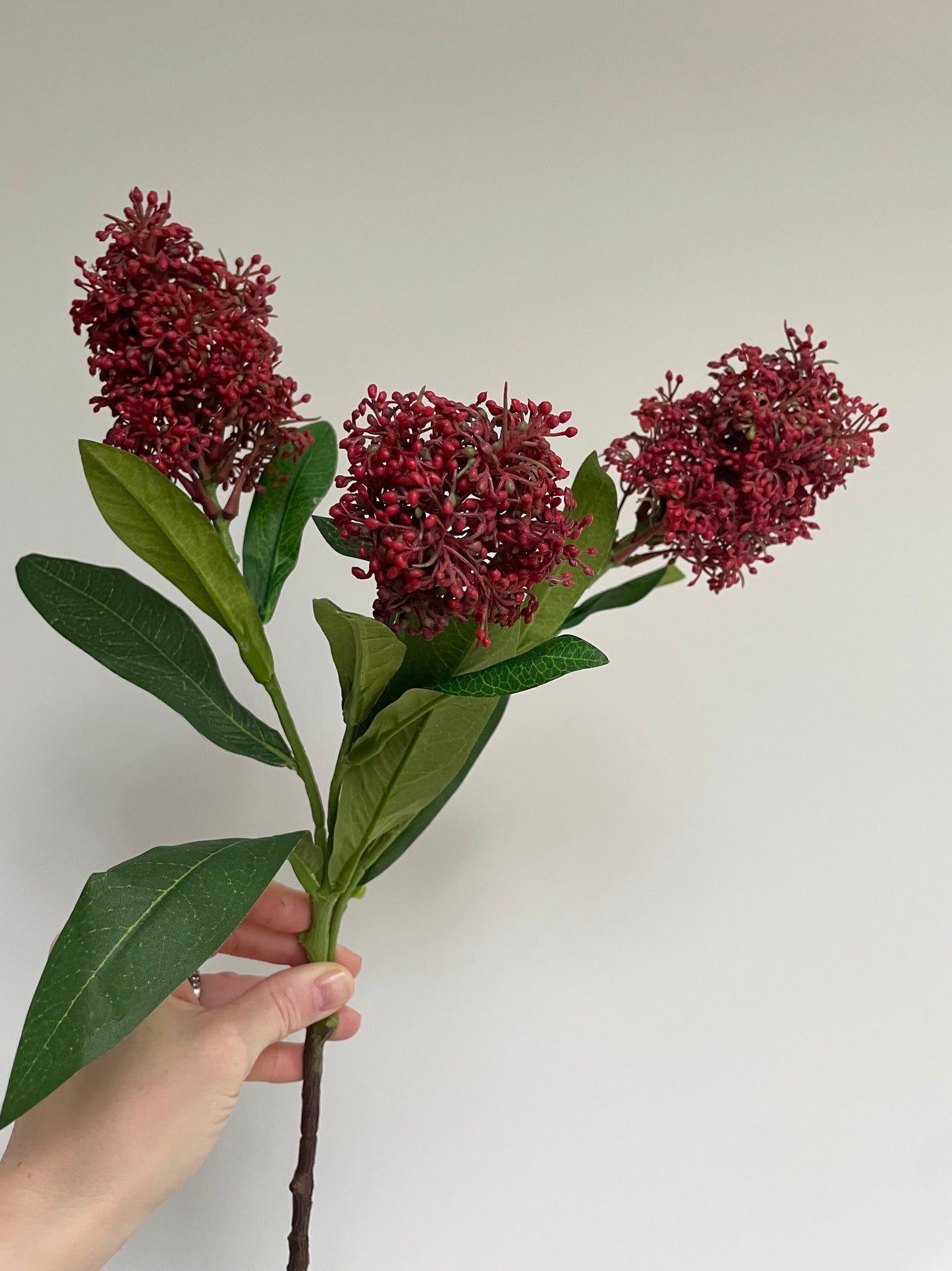 Faux skimmia stem - red