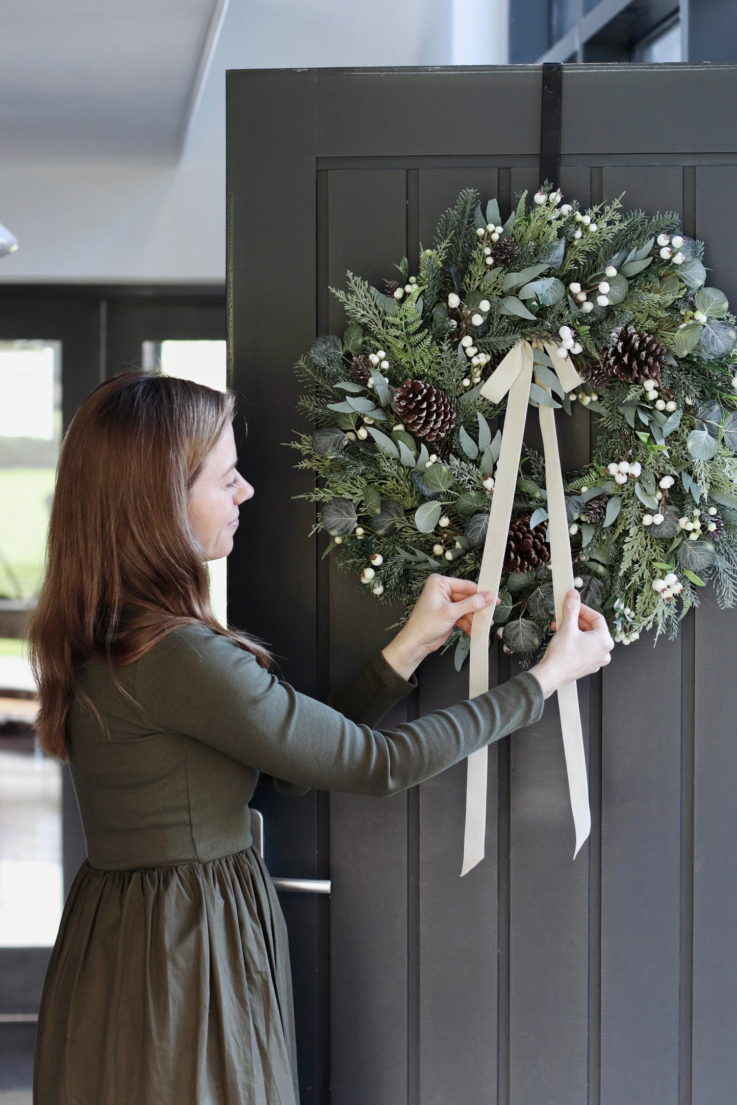 Faux Ivory berry wreath