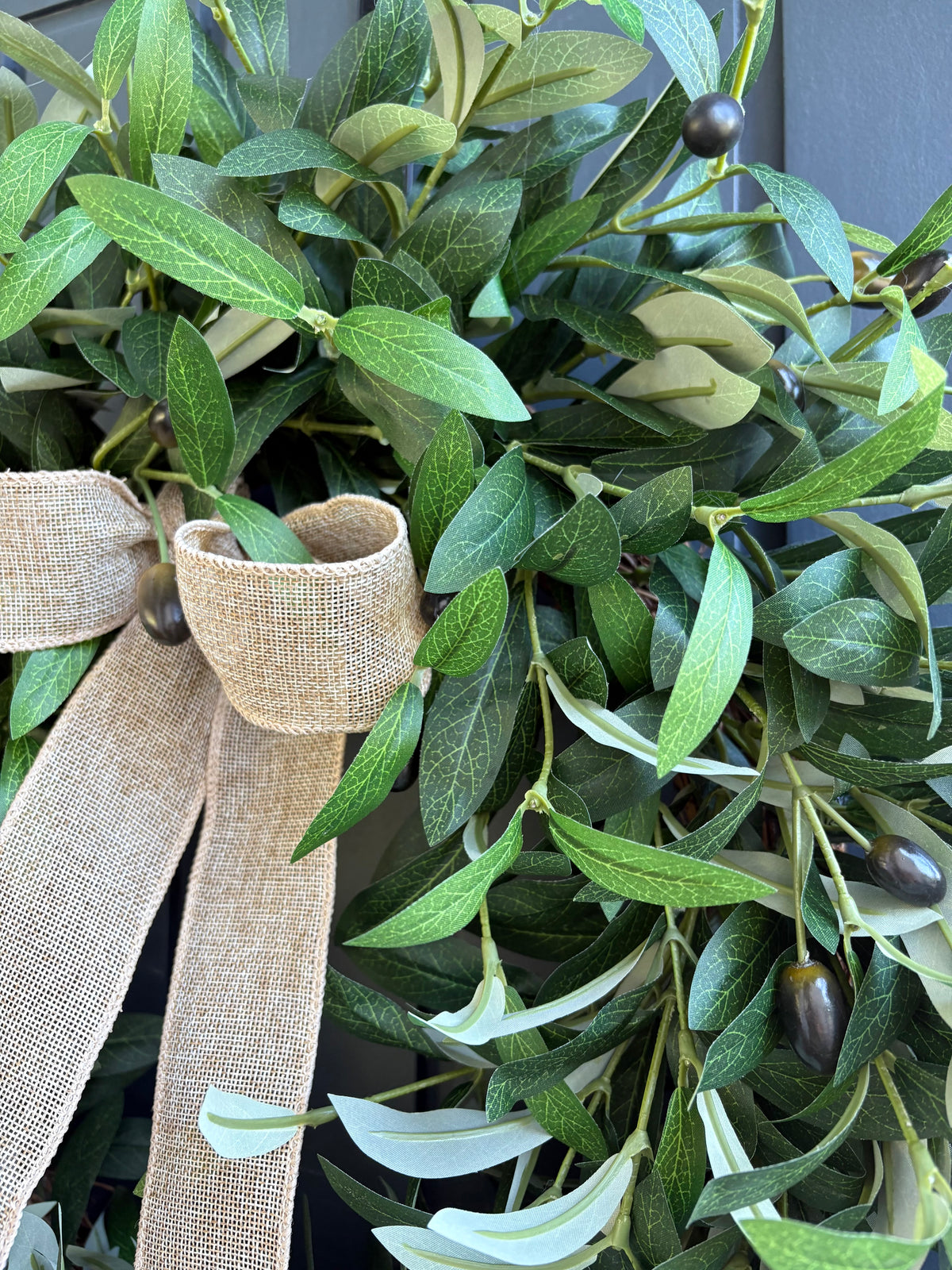 Faux olive wreath