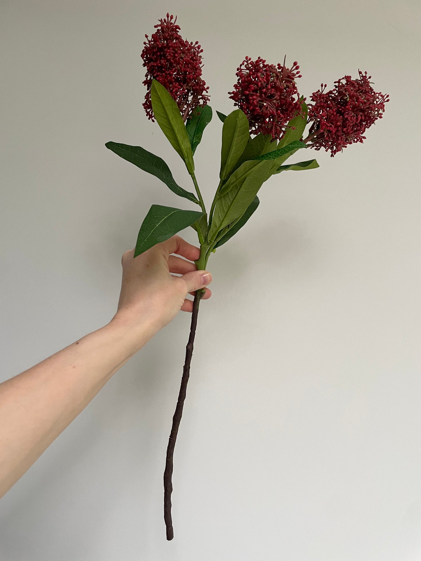 Faux skimmia stem - red
