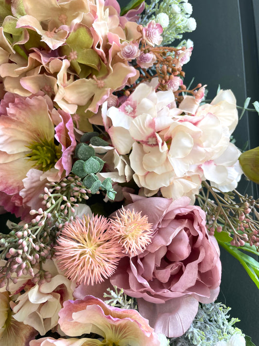Faux summer mauves wreath
