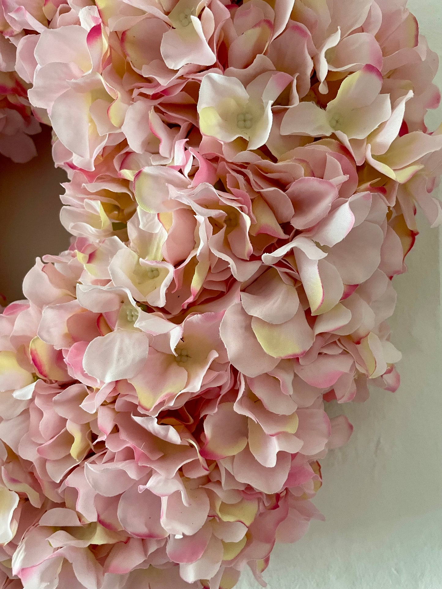 Pink hydrangea wreath