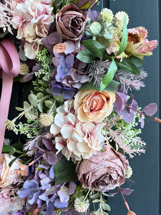 Wild summer garden faux wreath