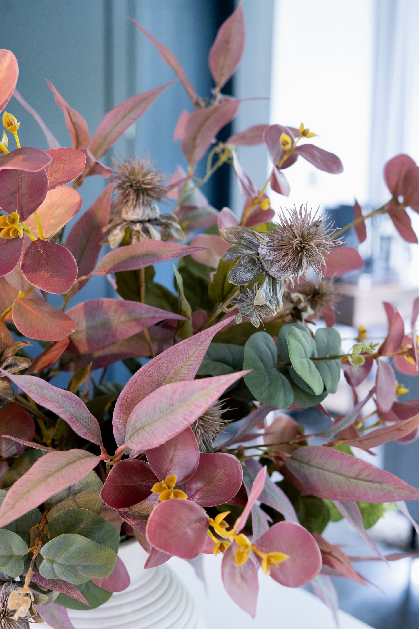 Faux autumn blush foliage arrangement - medium