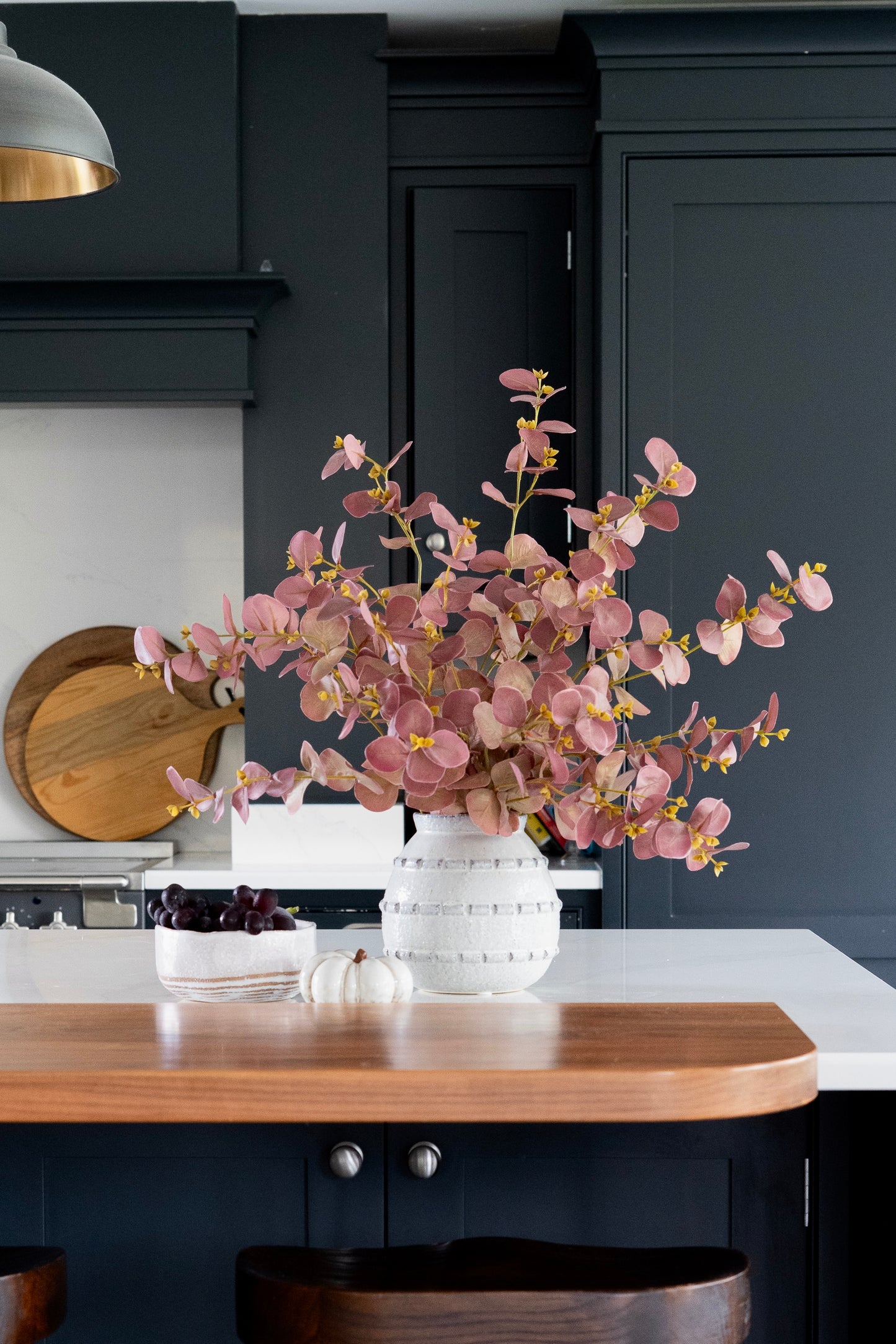 Faux blush eucalyptus arrangement