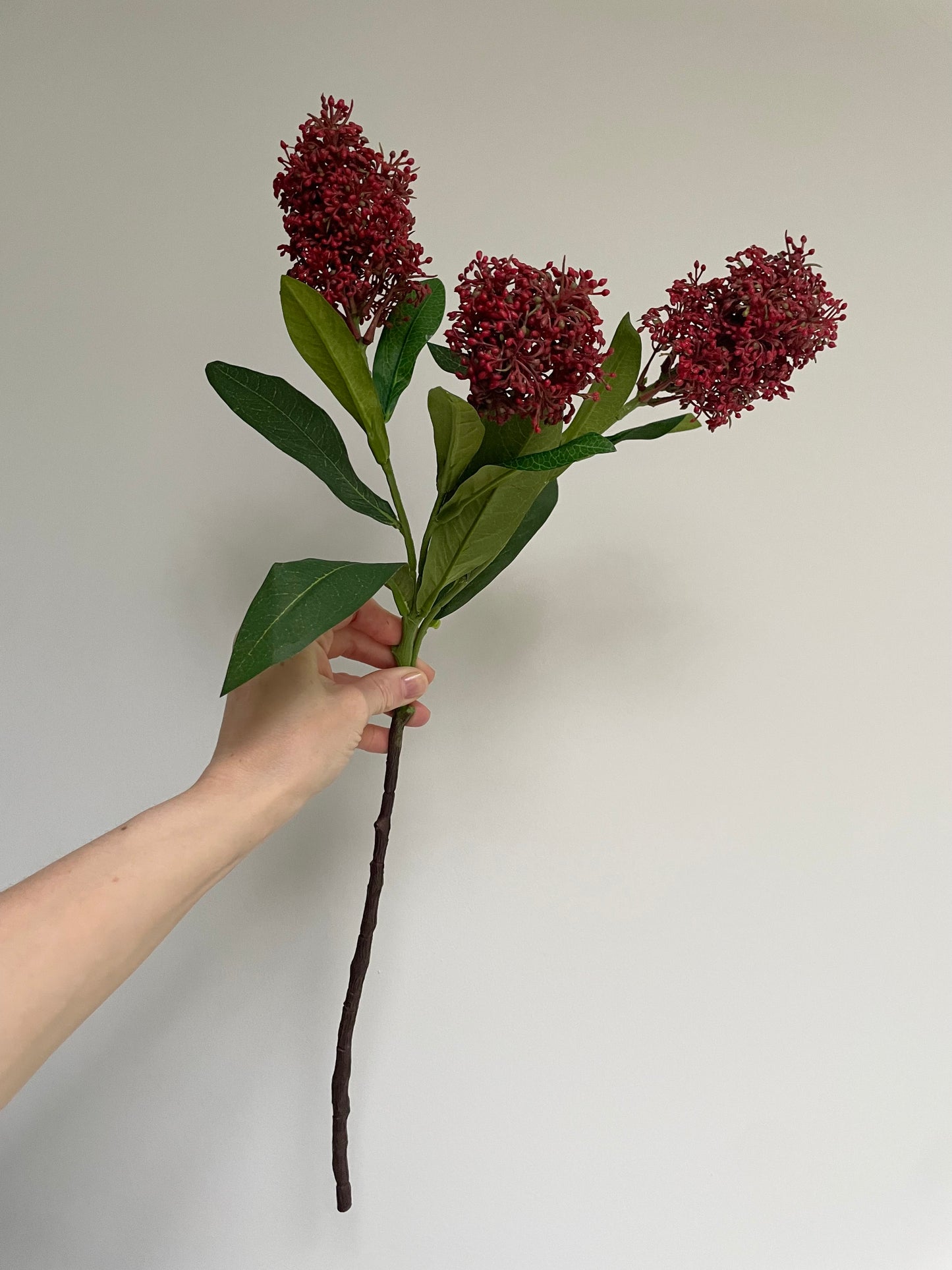 Faux skimmia stem - red