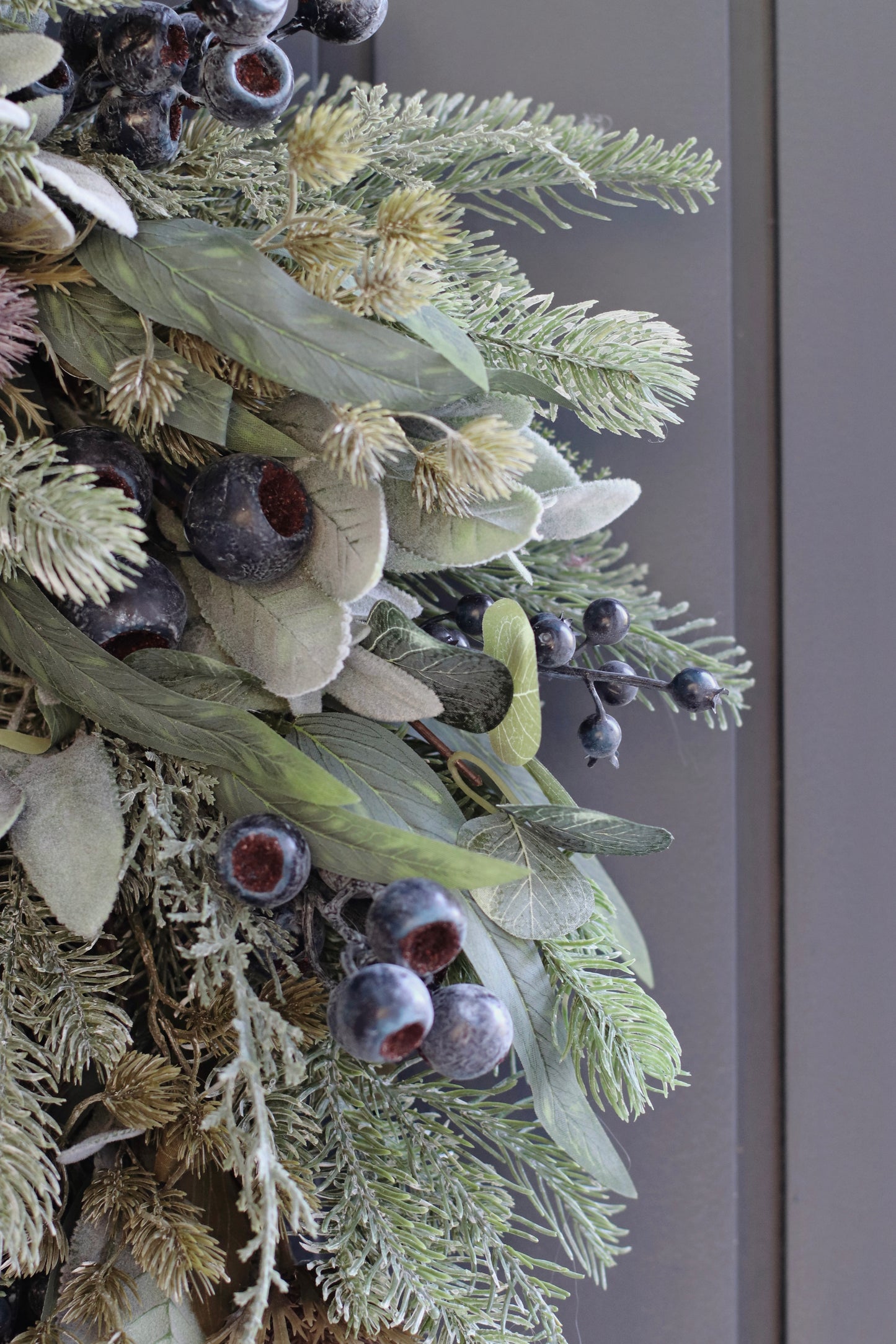 The blueberry faux wreath
