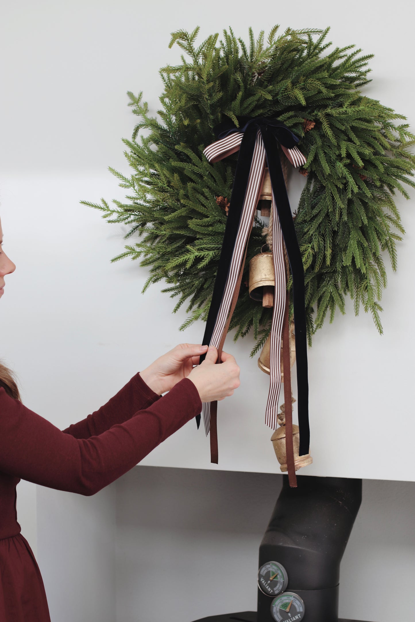 Faux Norfolk pine wreath