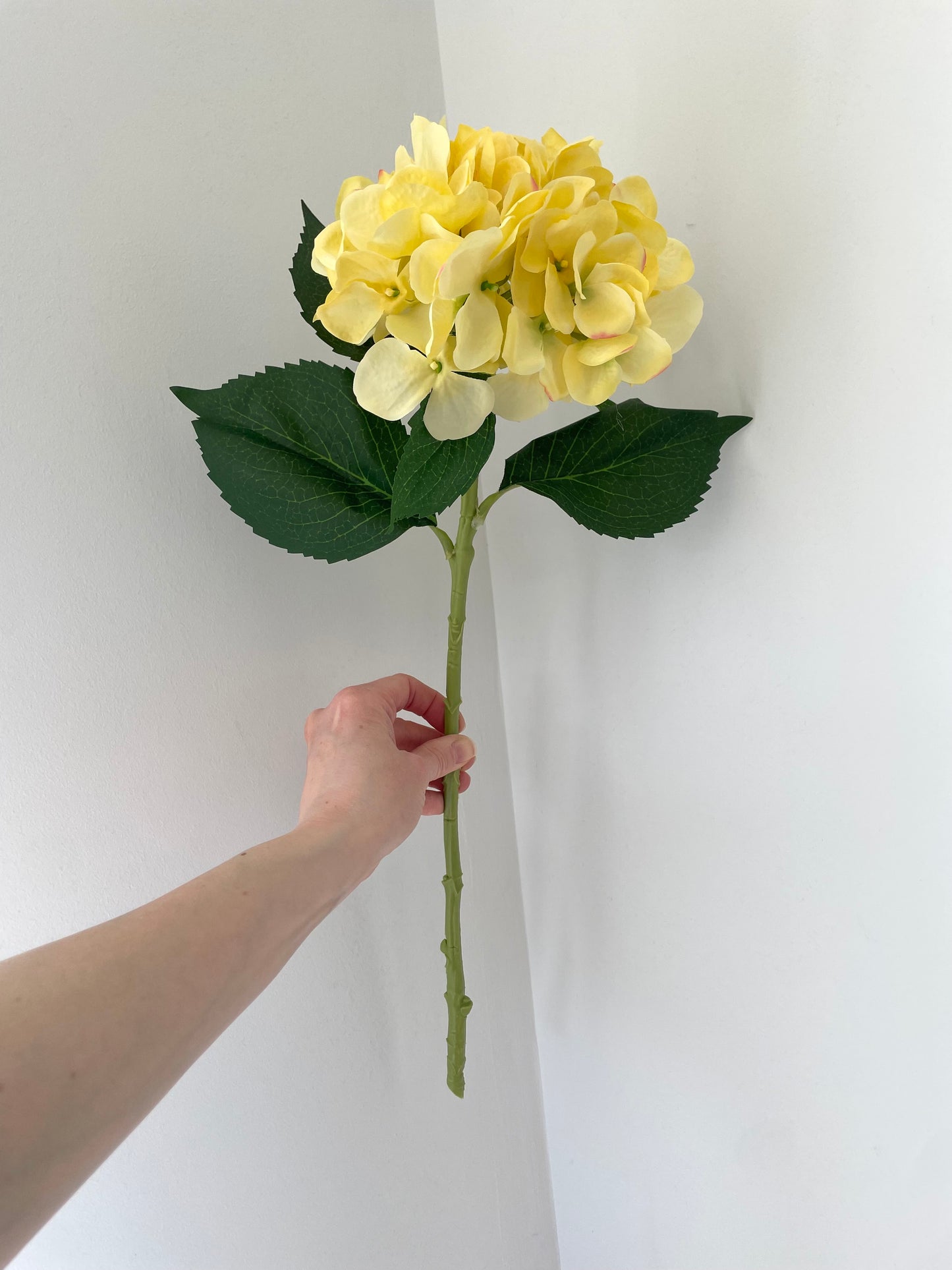 Faux lemon hydrangea stem