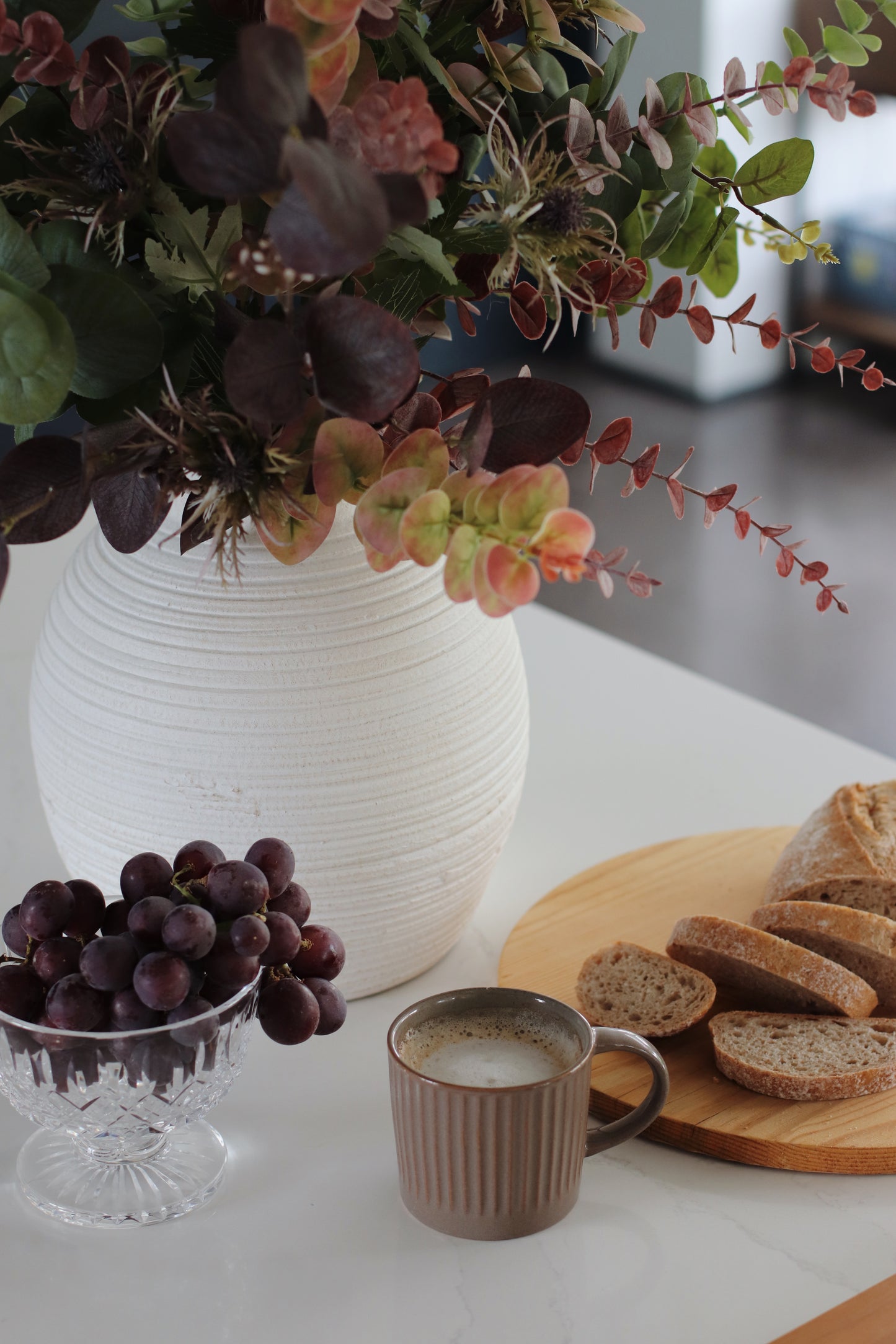 Faux autumn foliage arrangement