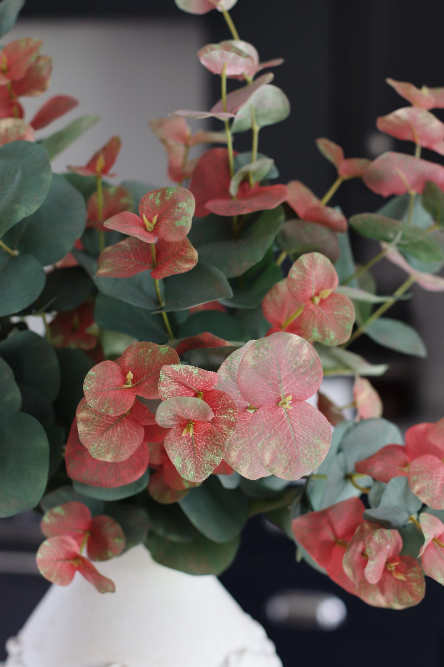 Faux blush eucalyptus arrangement