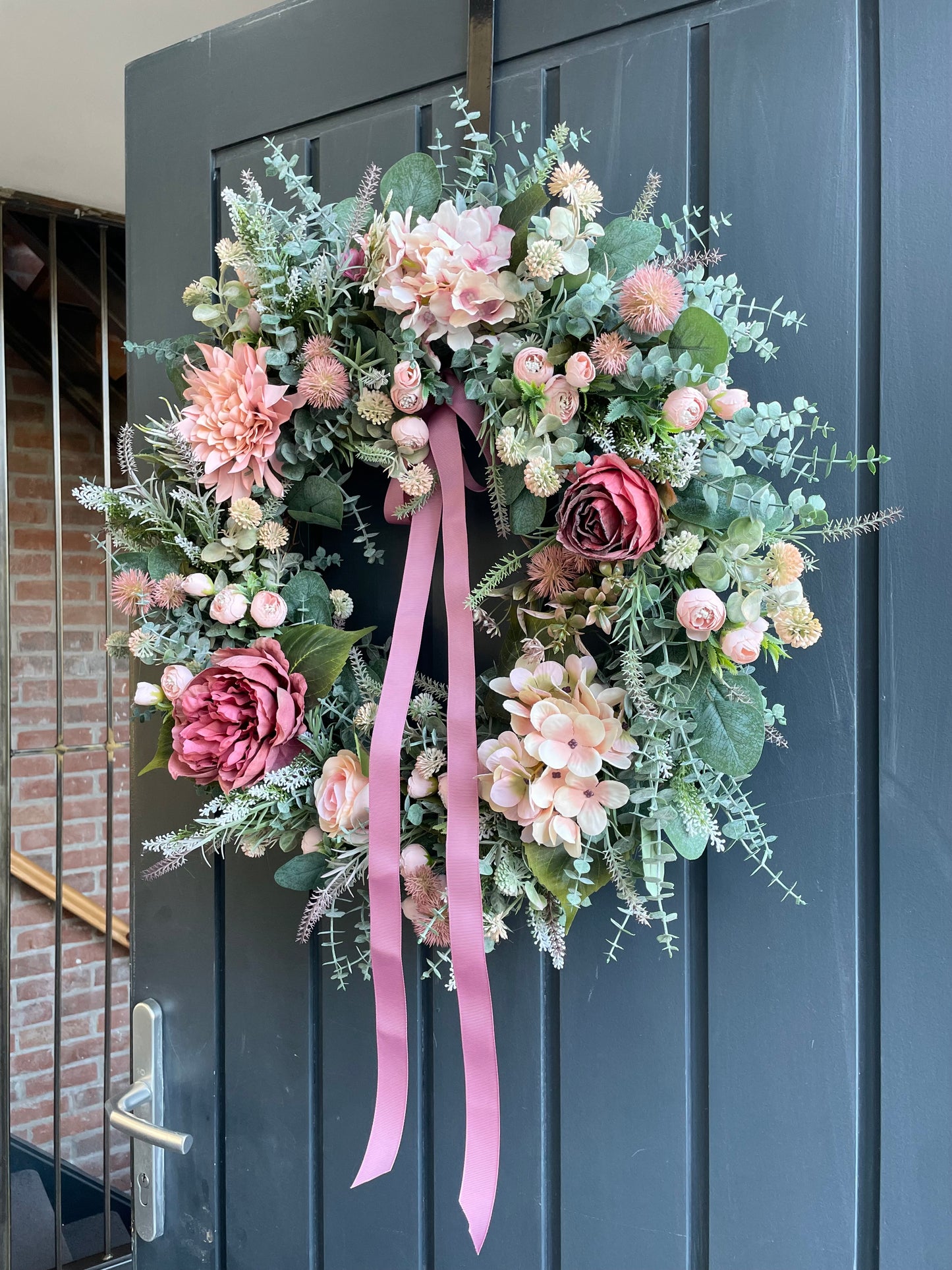 Faux Spring garden wreath