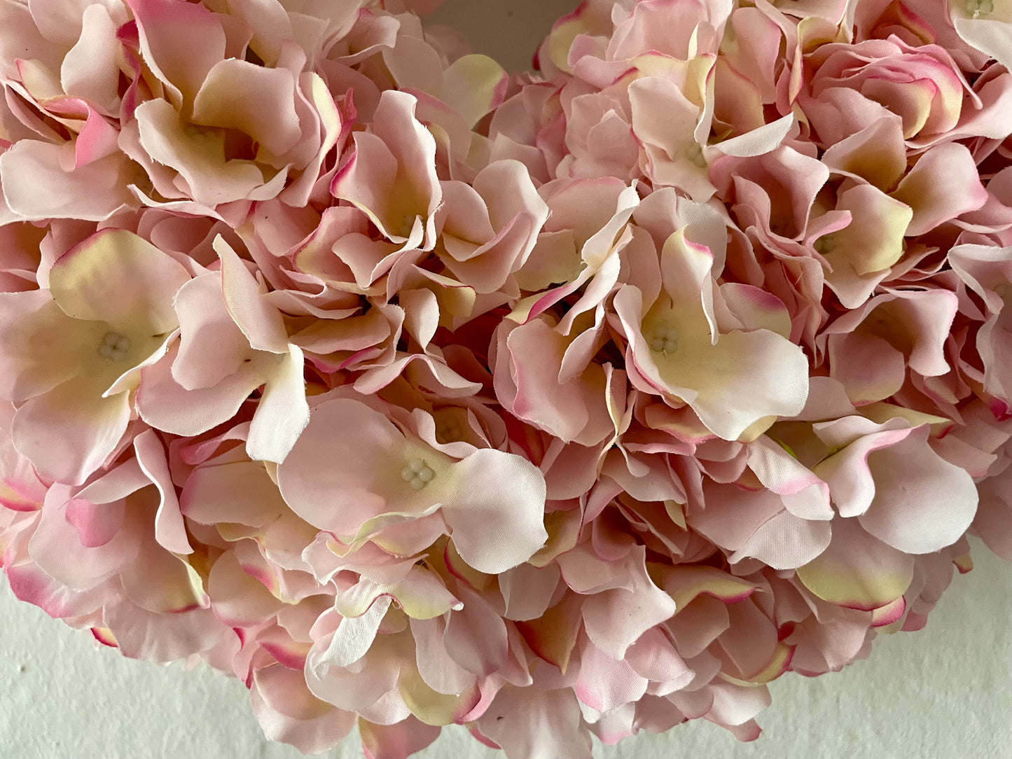 Pink hydrangea wreath