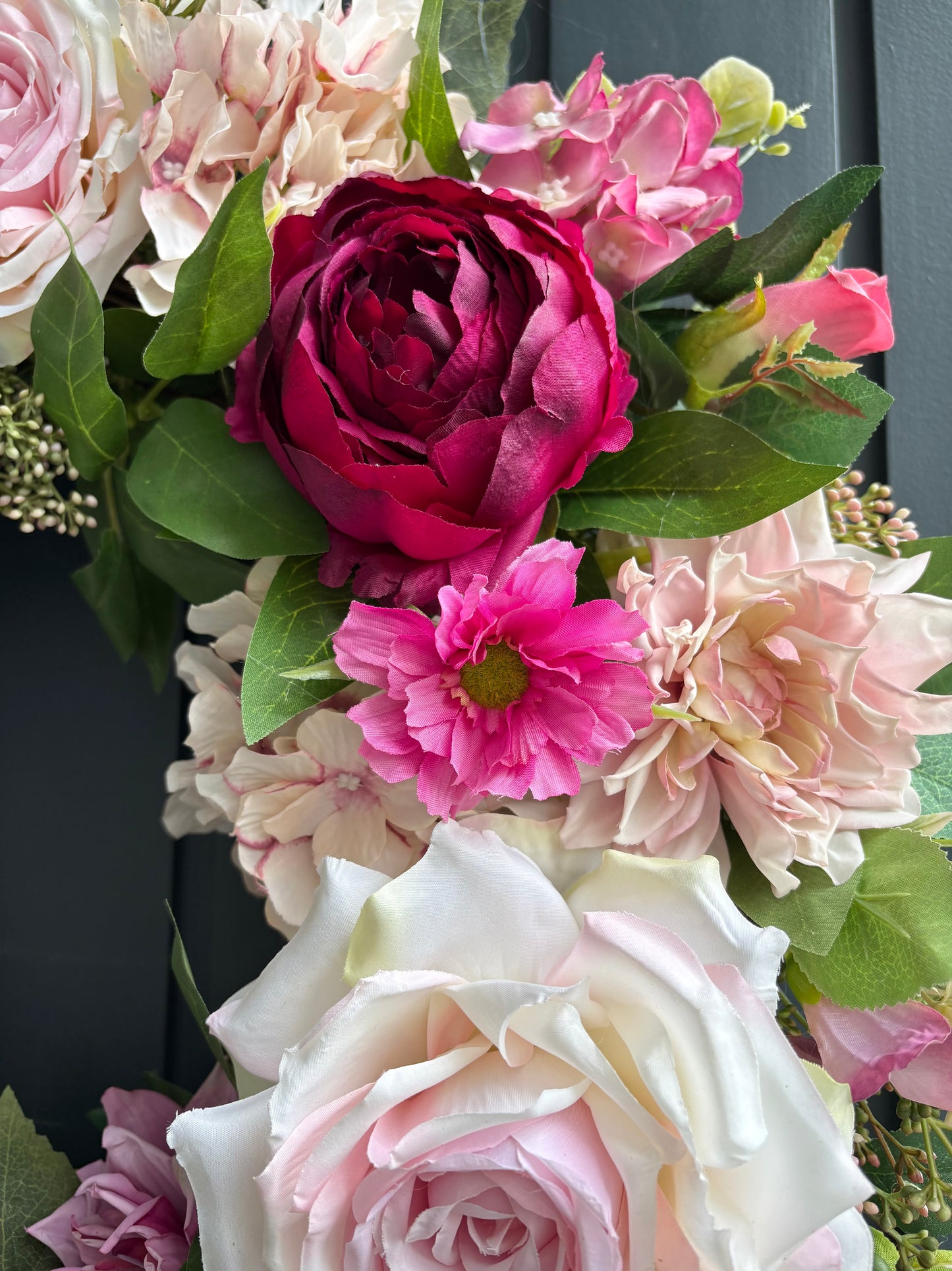 Summer pinks faux wreath