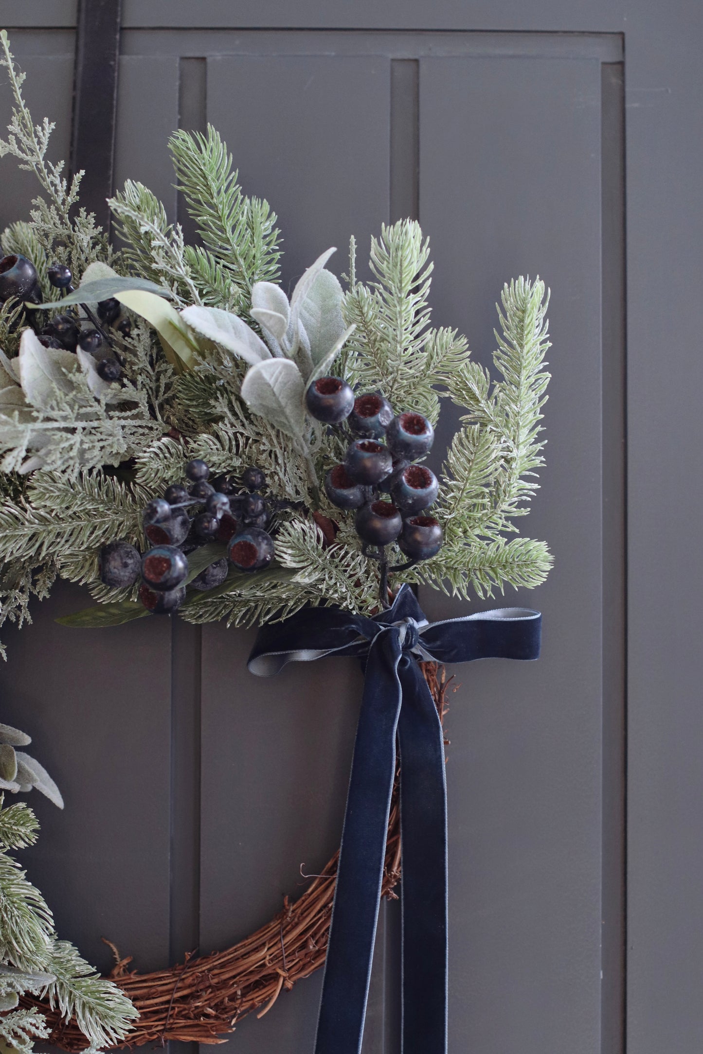 Half blueberry faux wreath