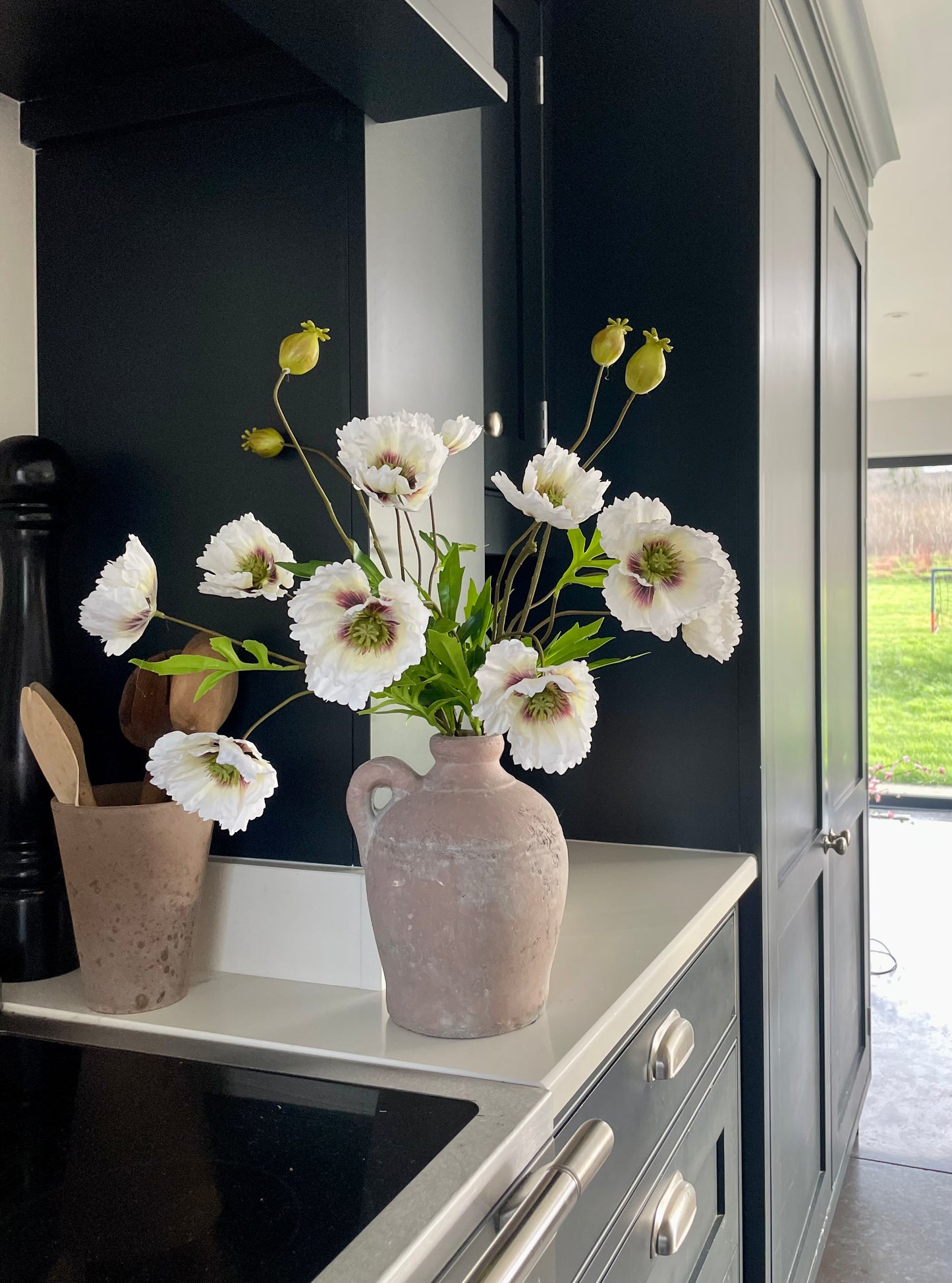 Faux poppy arrangement