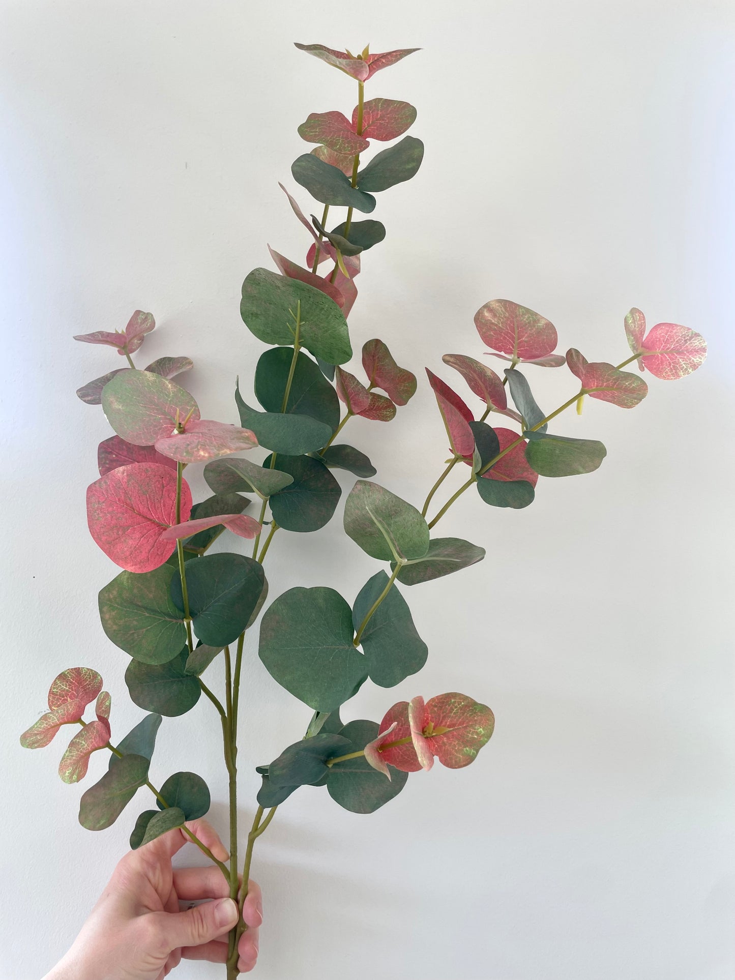 Faux blush eucalyptus stem