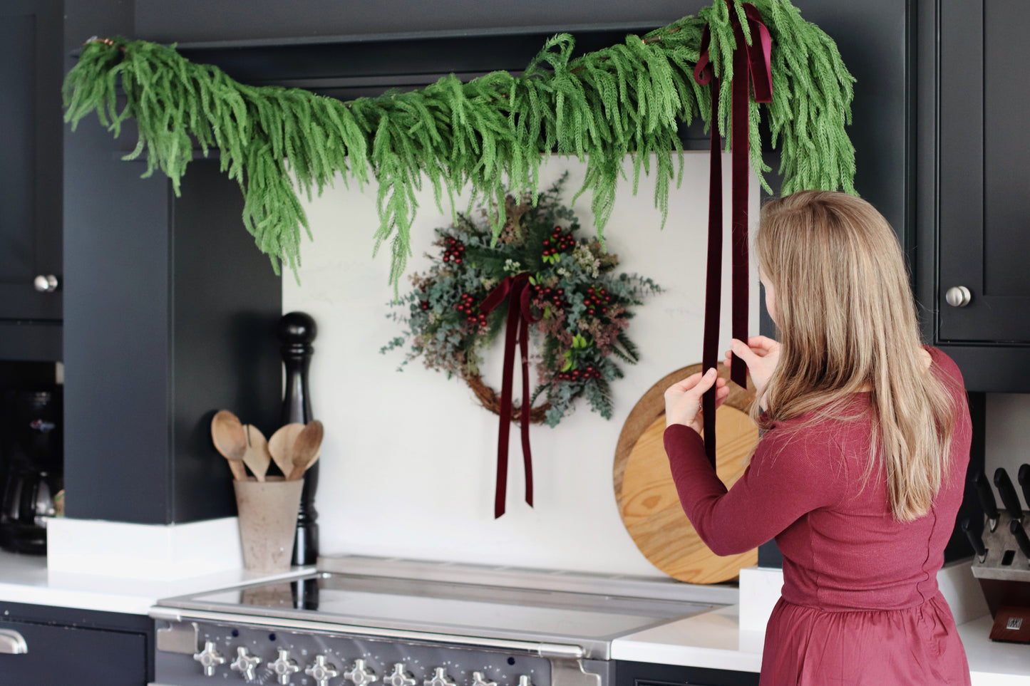 Faux norfolk pine garland