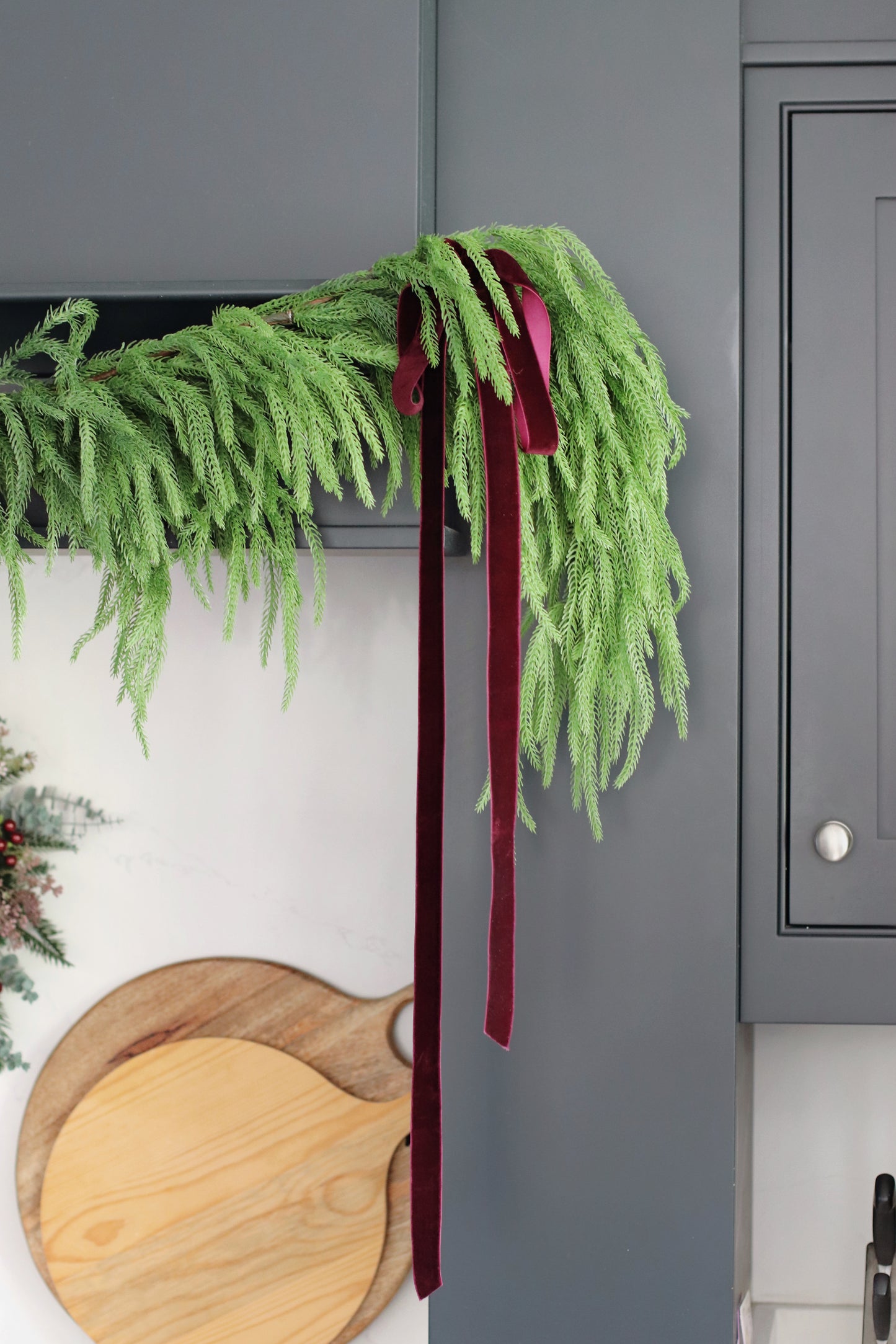 Faux norfolk pine garland