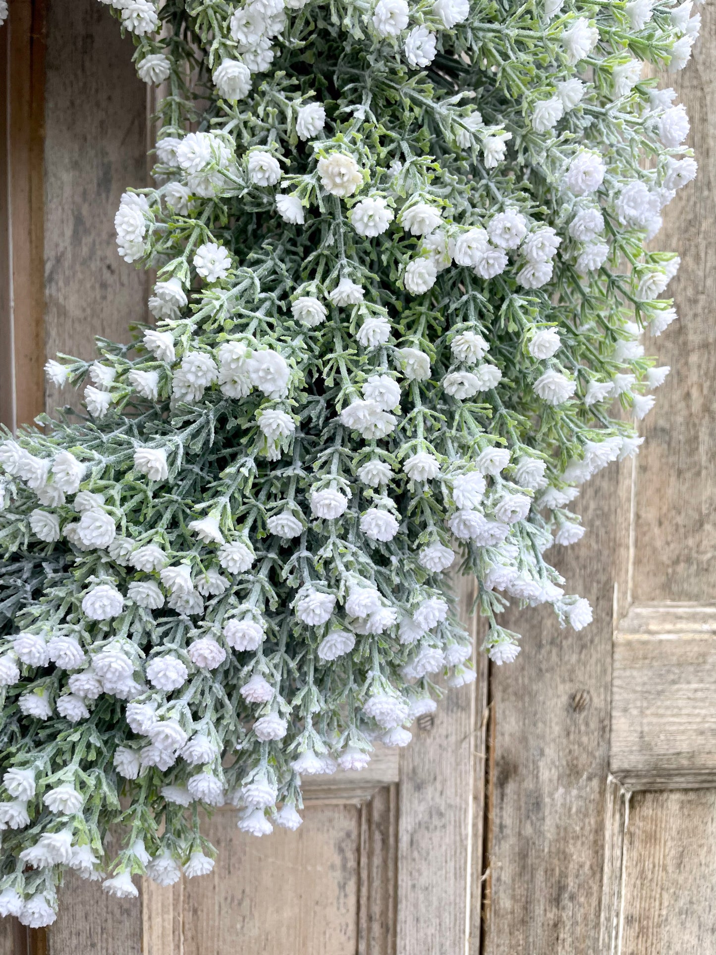White faux gypsophila wreath