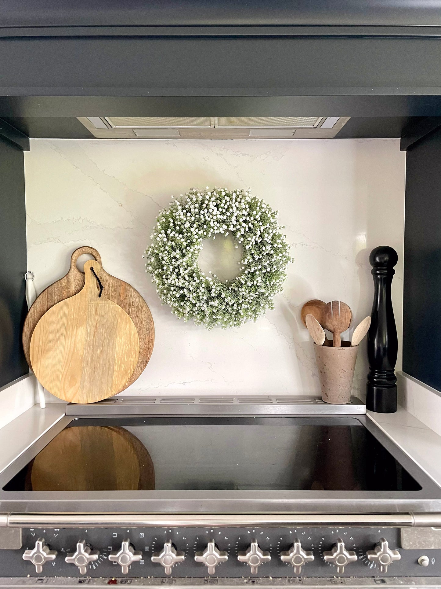 White faux gypsophila wreath
