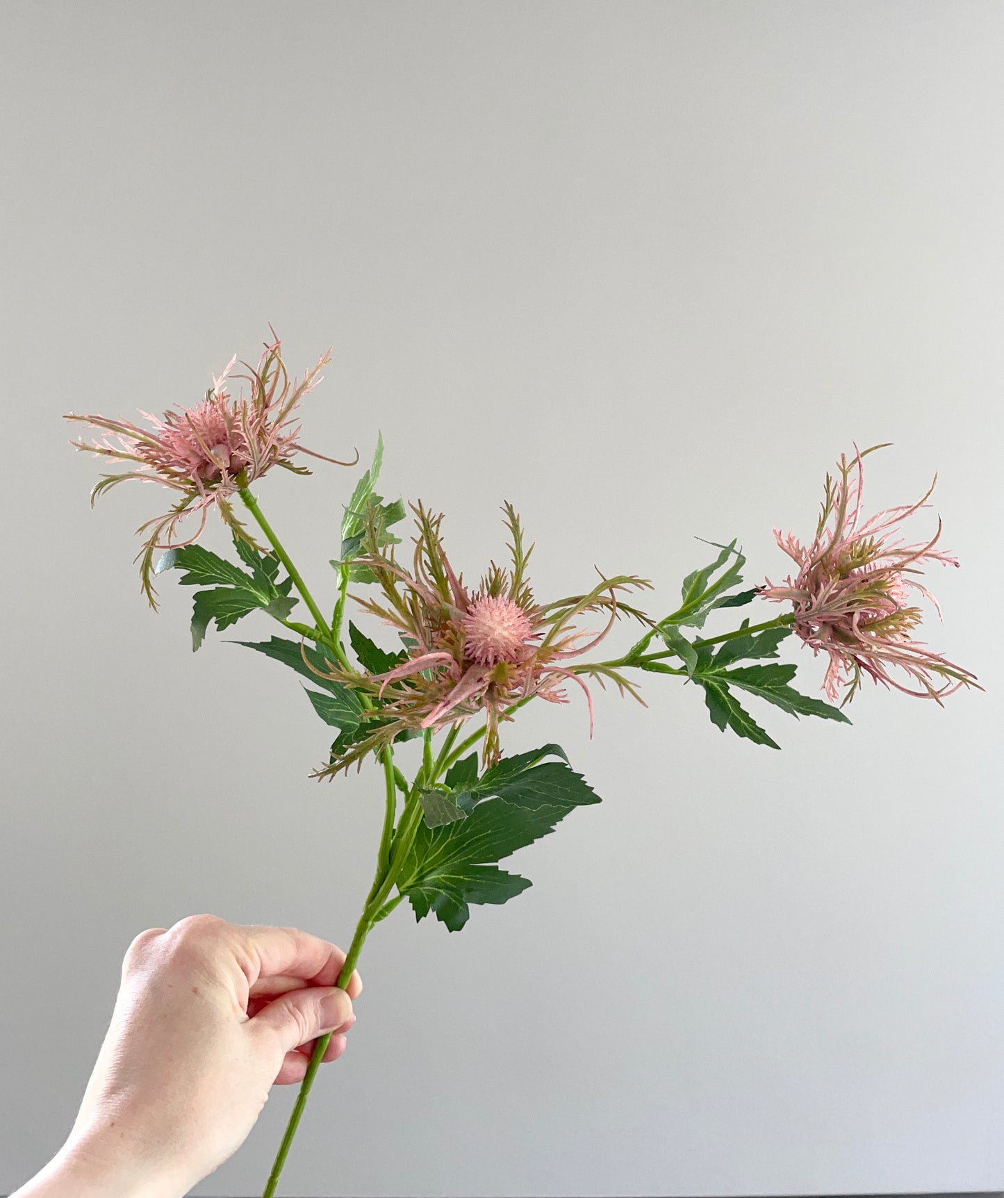 Faux pink thistle stem