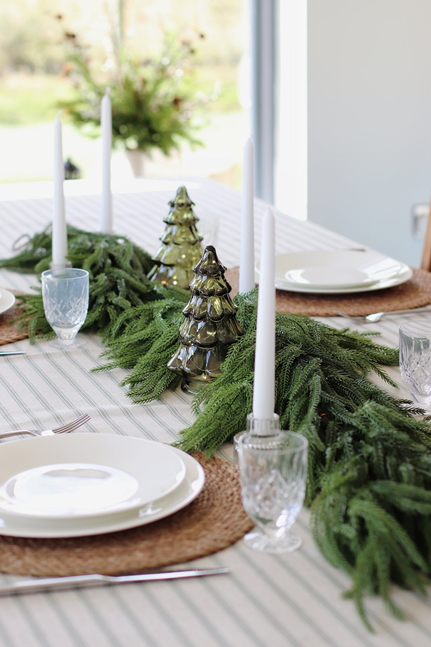Faux norfolk pine garland