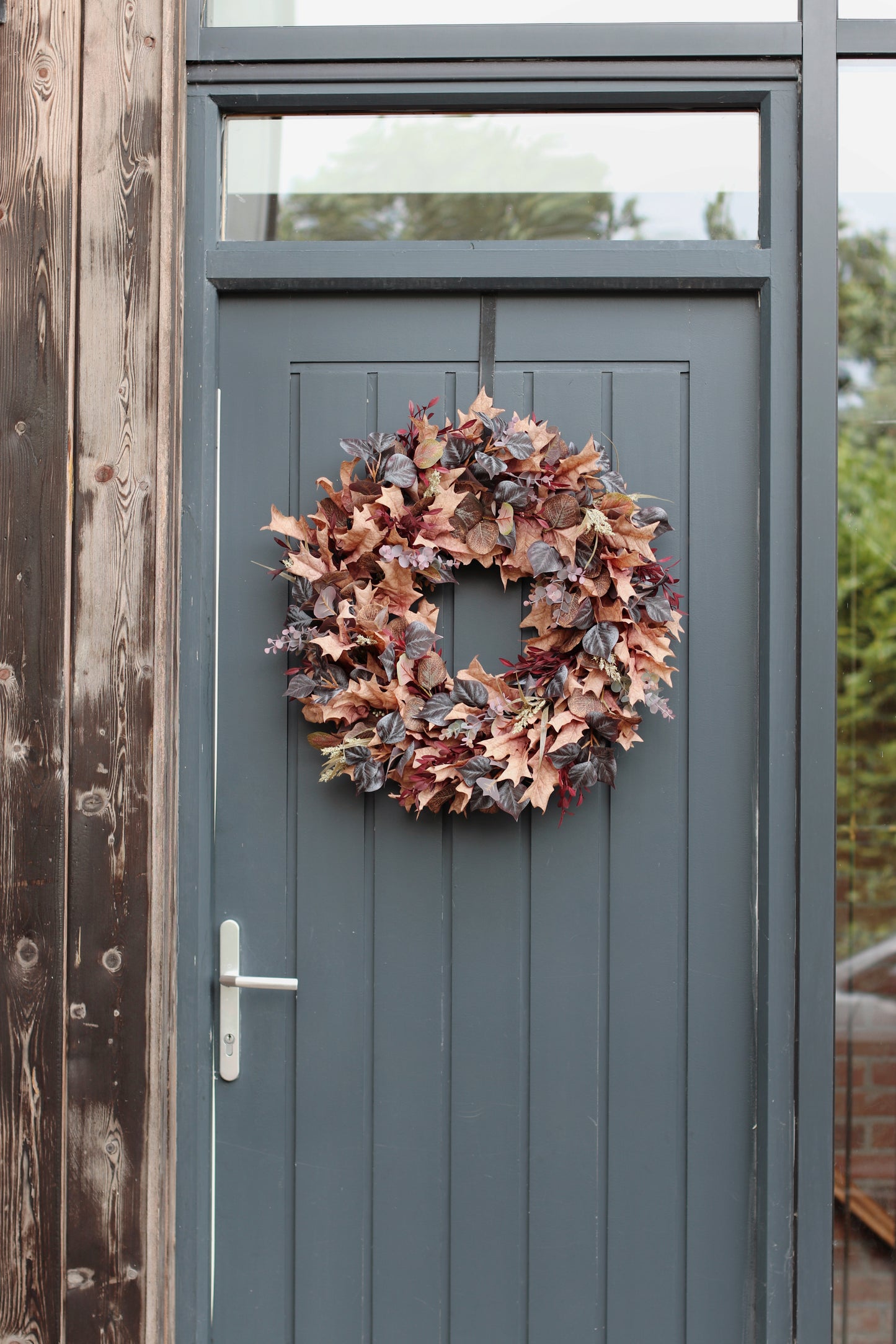 Faux autumn mocha wreath