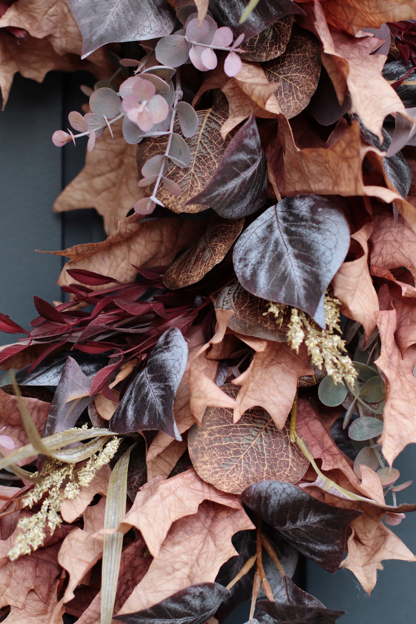 Faux autumn mocha wreath