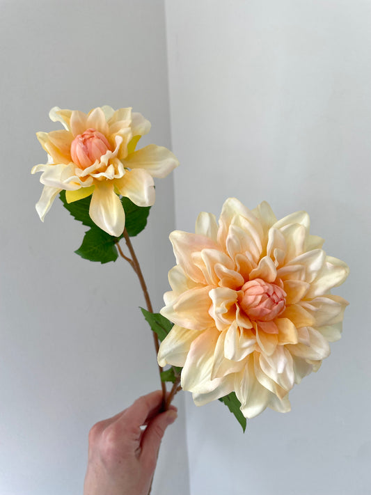 Faux lemon dahlia stem