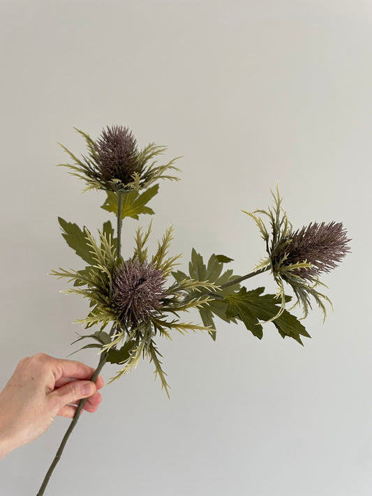 Faux lilac teasel stem