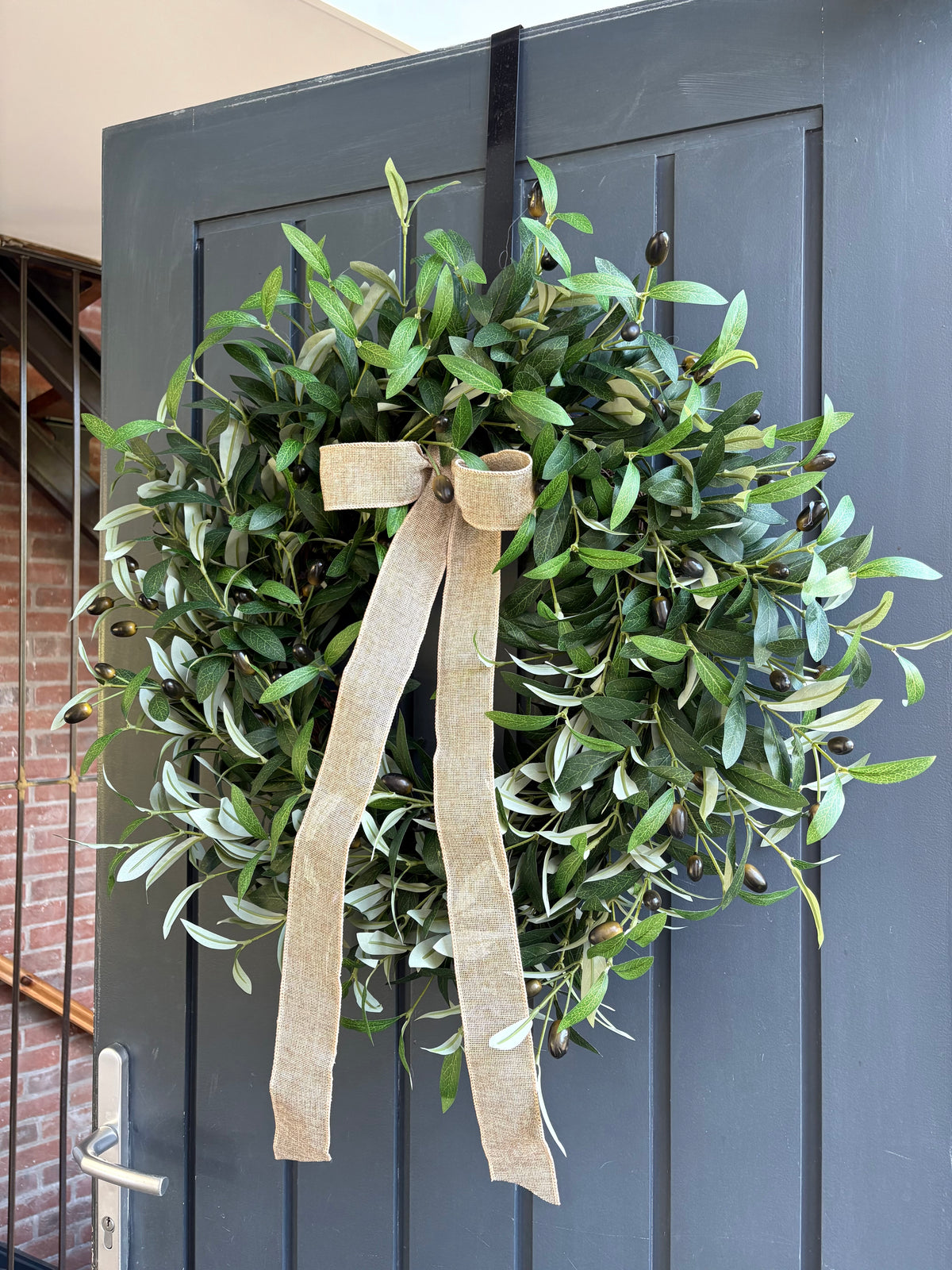 Faux olive wreath