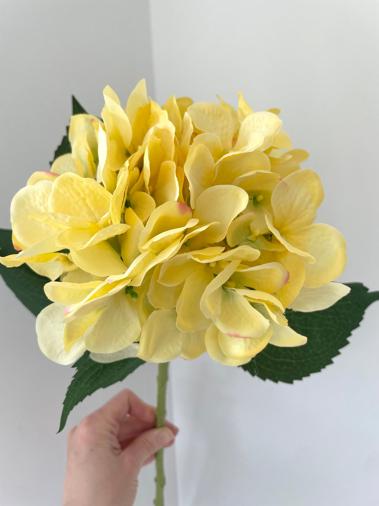 Faux lemon hydrangea stem