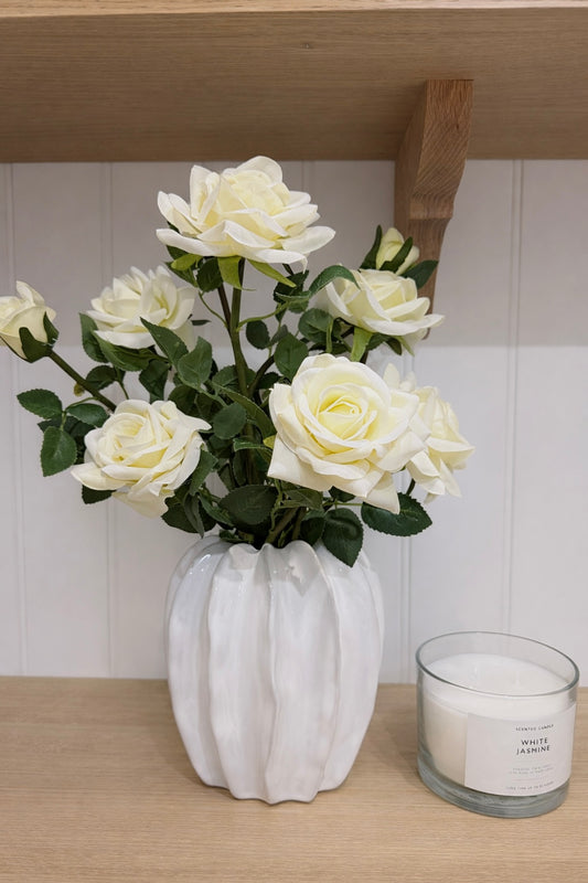 Faux ivory rose posy
