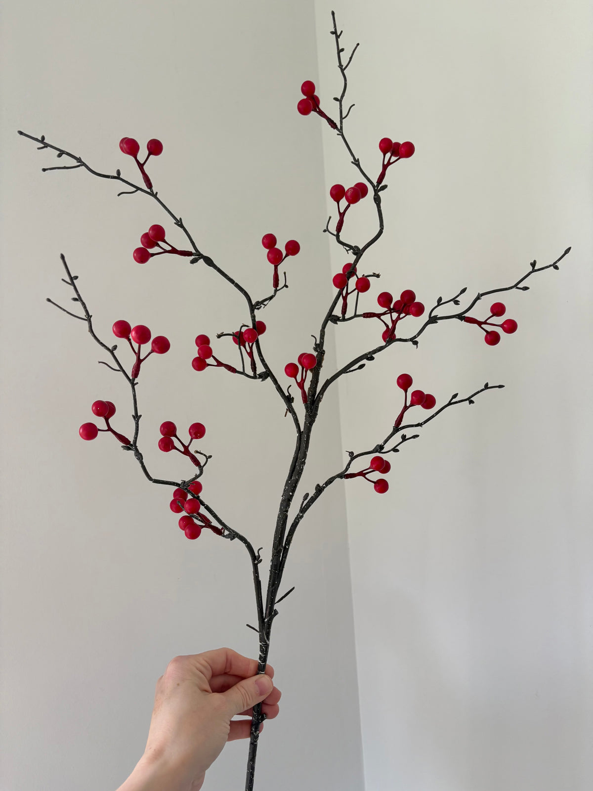 Faux red berry stem