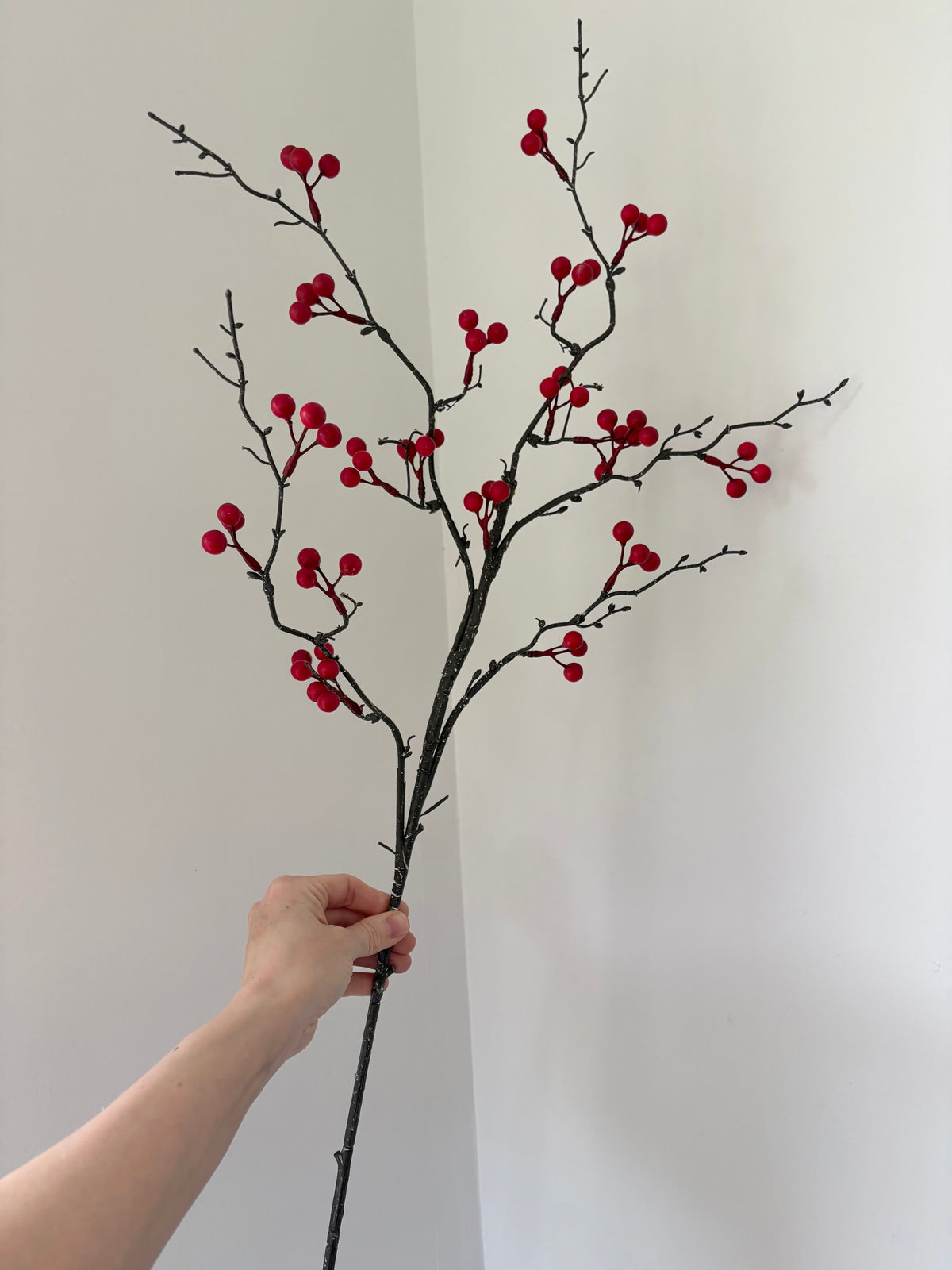 Faux red berry stem