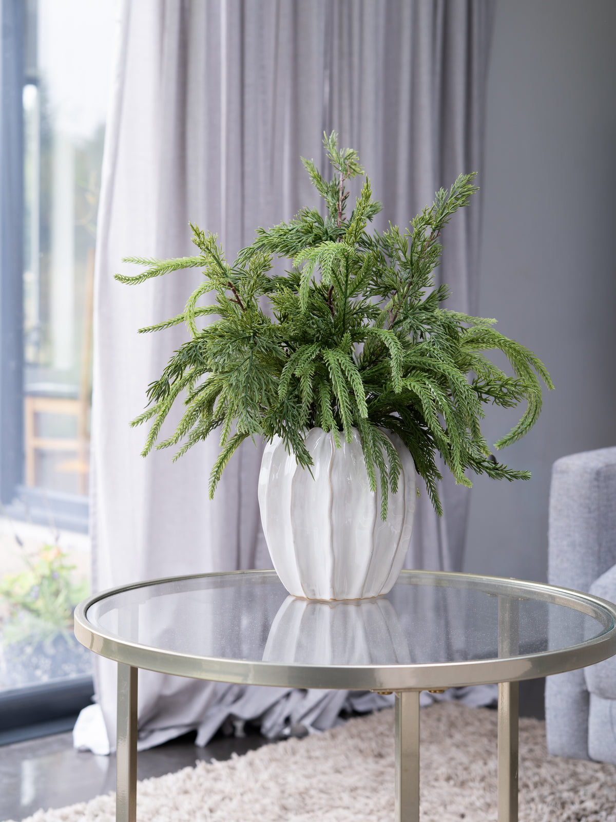 Faux winter foliage posy