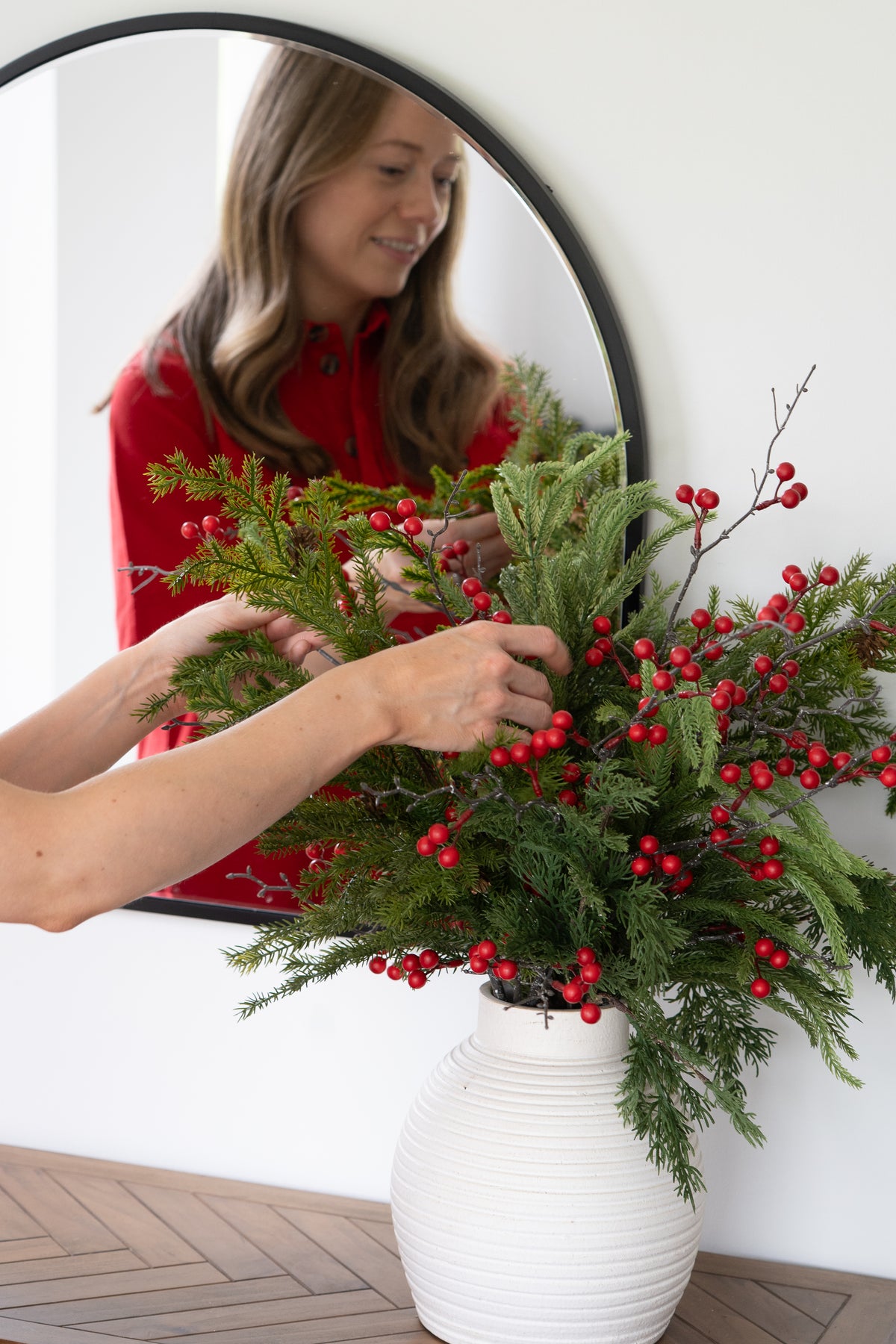 Faux red berry arrangement - medium