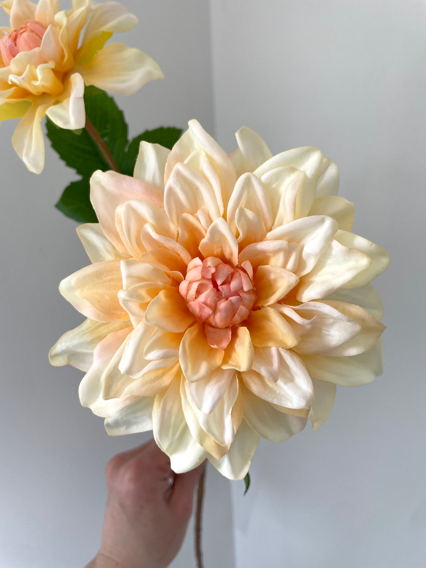 Faux lemon dahlia stem