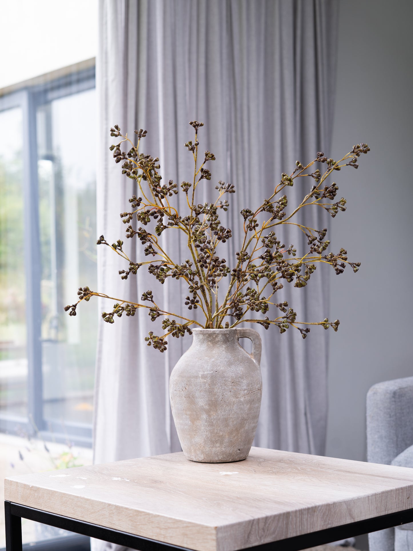 Faux Autumn moss berry arrangement - medium