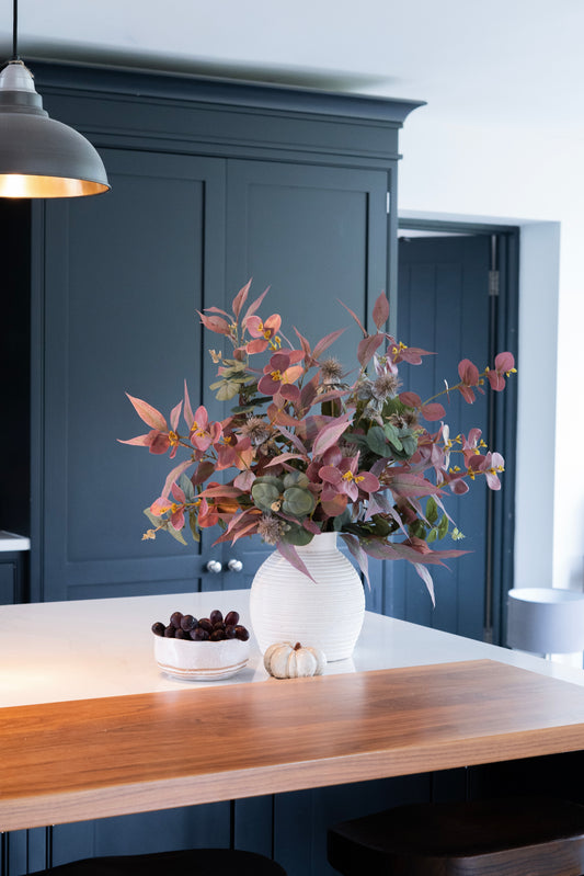 Faux autumn blush foliage arrangement - medium