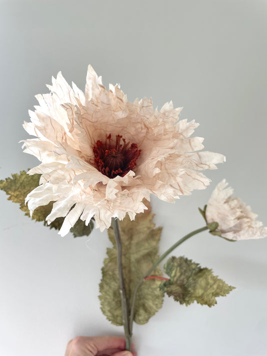 Faux ivory poppy stem