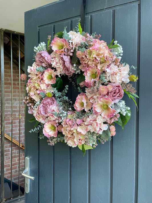 Faux summer mauves wreath