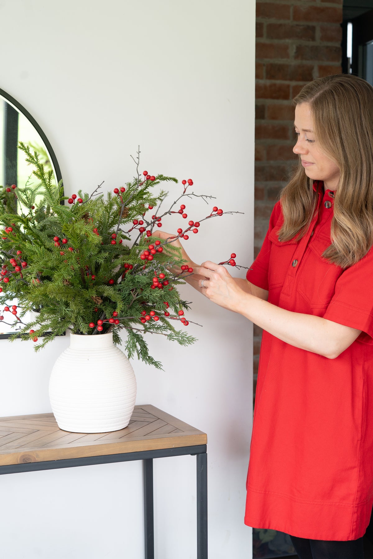 Faux red berry arrangement - medium