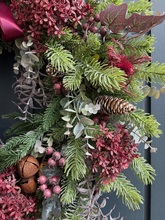 Faux mulberry elderberry wreath