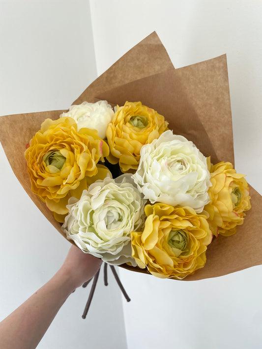 Faux ranunculus bunch