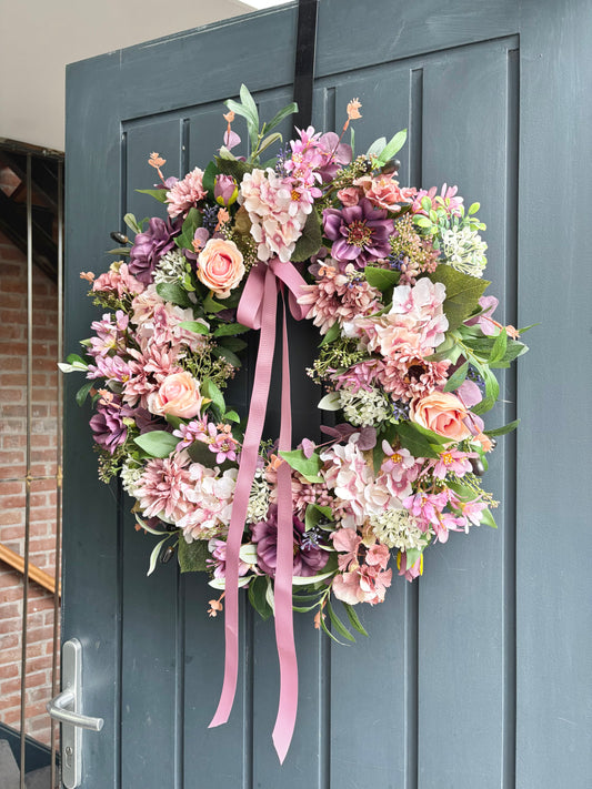 Wild summer garden faux wreath