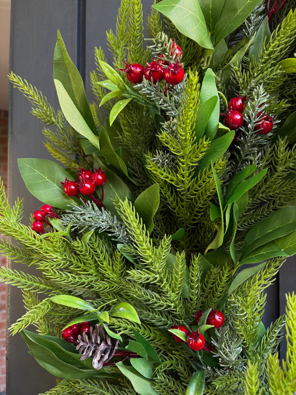 Faux red berry wreath