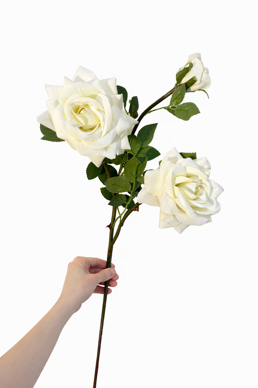 Faux ivory rose stem