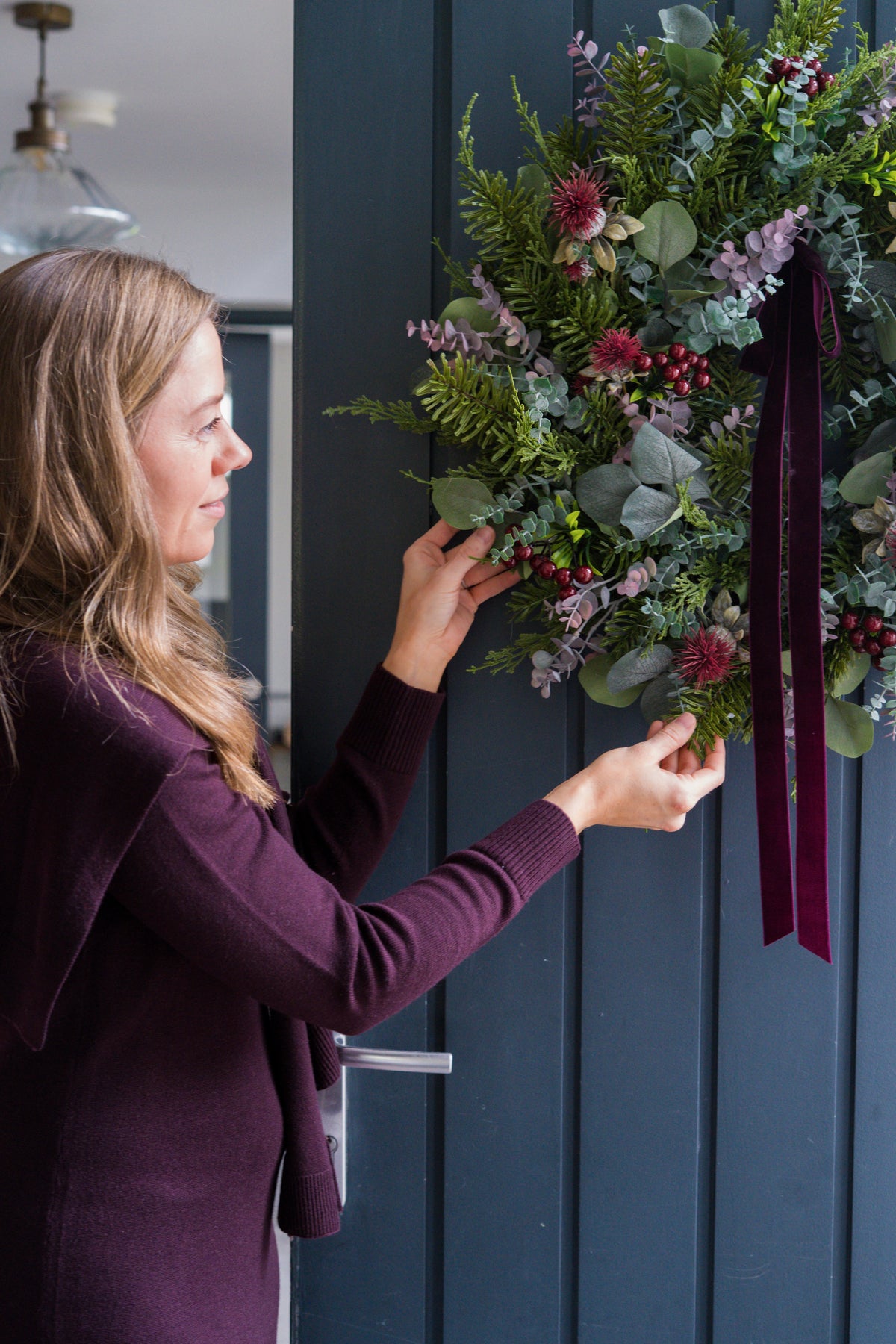 Wild mulberry faux wreath (55cm)